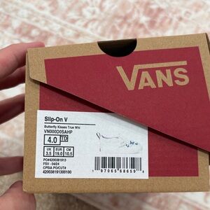 Vans Slip-On V Kids Sneakers - White with Blue Accents